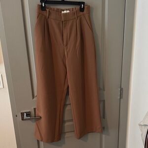 Abercrombie & Fitch tan wide leg trousers medium